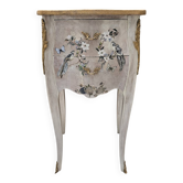 Table de chevet style Louis XV en marqueterie