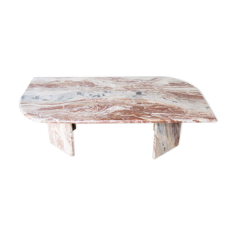 Asymmetrical Italian coffee table year 70-80, marble.
