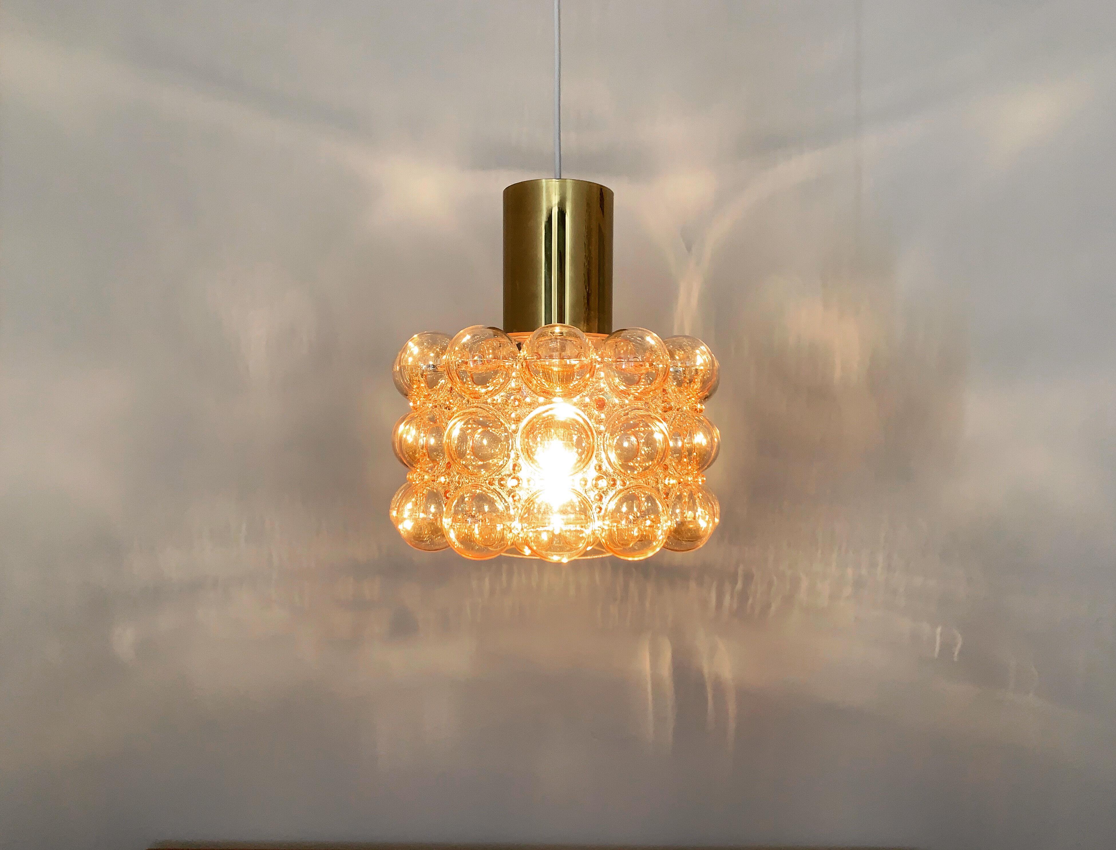 Bubble glass pendant lamp by Helena Tynell for Glashütte Limburg