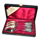 Set of 6 antique spoons in solid silver Minerva 19th century. Goldsmith KABEL 90gr