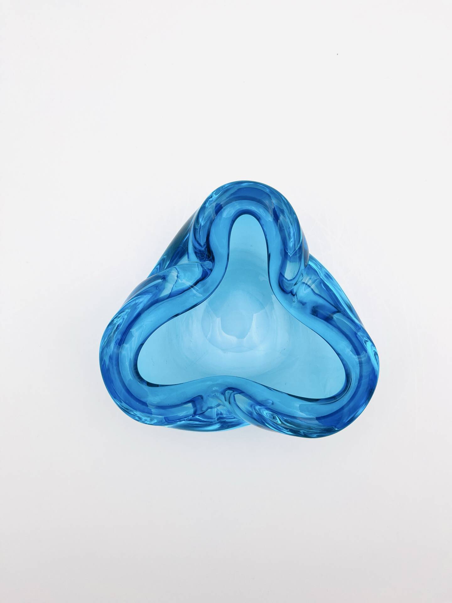 Murano Glass Pocket Vase Flavio Poli Sommerso Blue Aquamarine