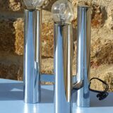 Chromed metal wall lights from Sciolari House in the 60s