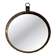 Round wall mirror with brass frame and leather hanger, 1960, Germany