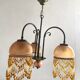 3-light chandelier in glass paste and pearl tassels