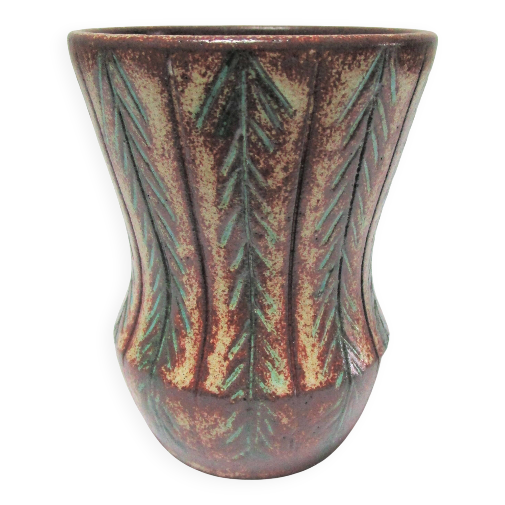 Vase accolay ceramic plant decoration signed