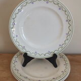 4 flat plates old Longwy Violetta