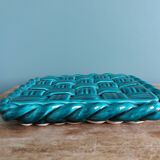 Emerald green braided slip trivet and bottle holder, knife holder