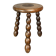 Midcentury bobbin wood turned stool, Charles Dudouyt style, France, 1950s