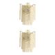 Pair of Contemporary Hammered Strips ”Listelli” Murano Glass Chromed Wall Sconces by Simoeng
