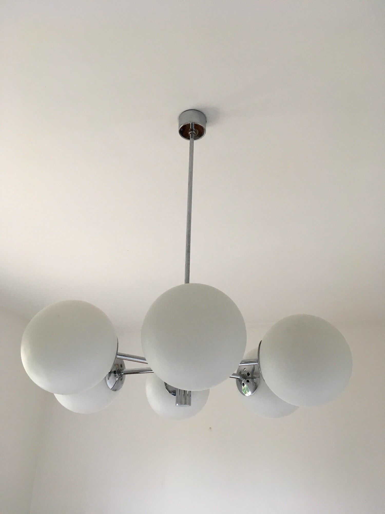 Chandelier vintage 70s chrome and _closes