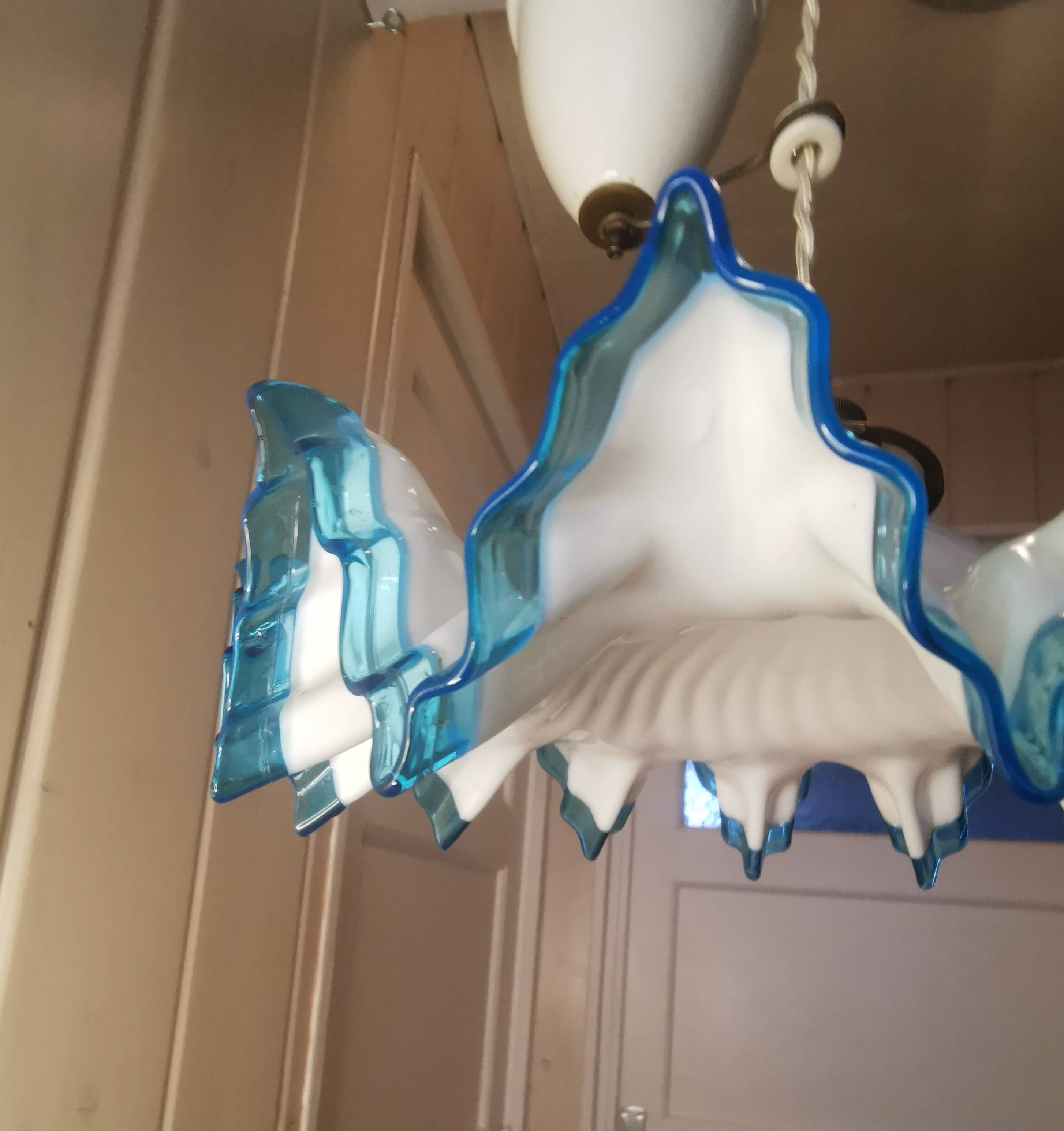 Suspension Up and down Opaline and porcelain