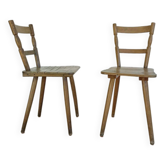Lot de 2 chaises anciennes art brut