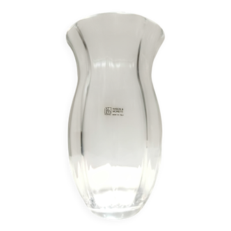 Vase en verre de Murano transparent par Moretti et Nason, étiqueté, Italie, années 1990