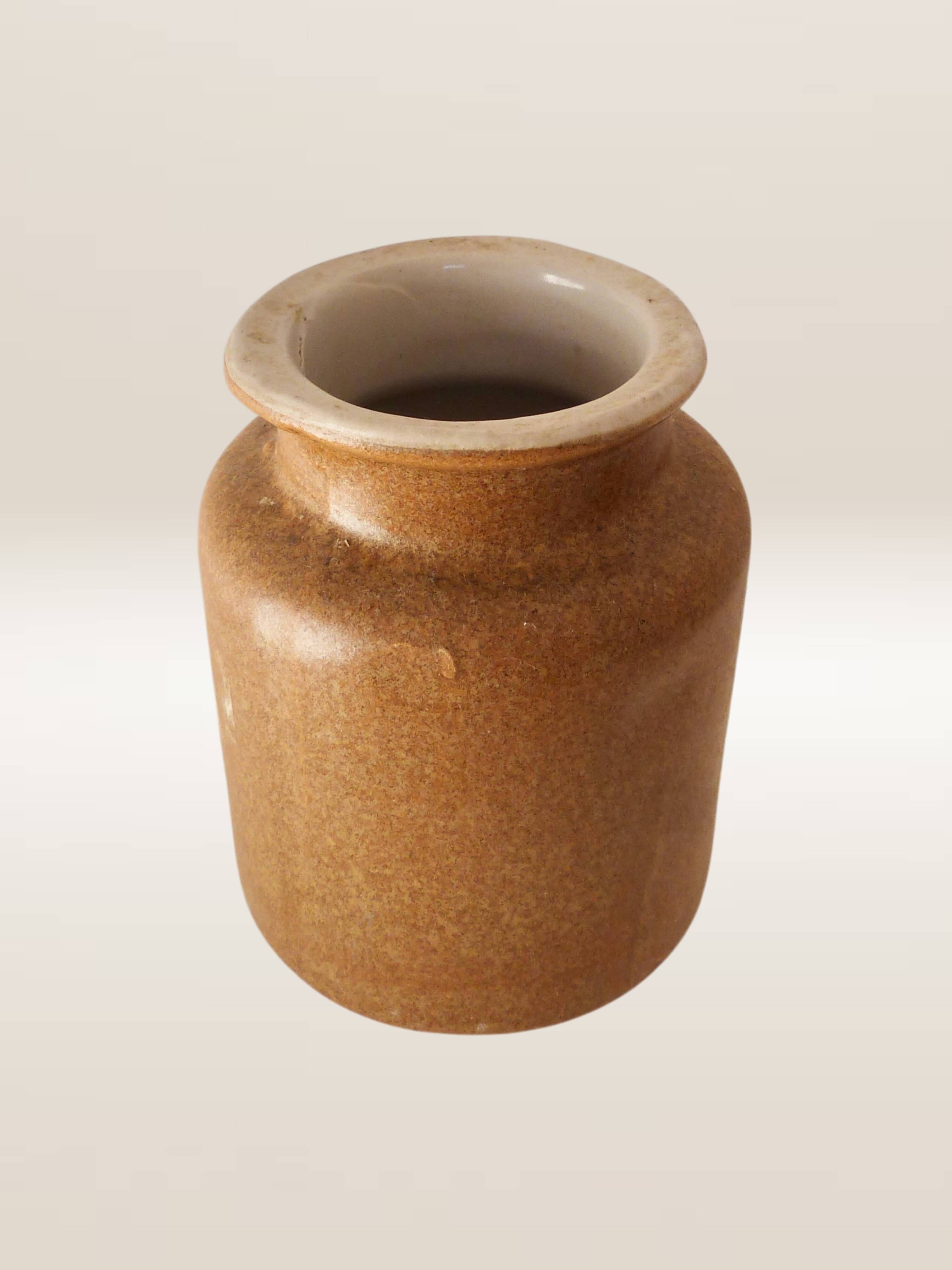 Set of five stoneware mustard pots