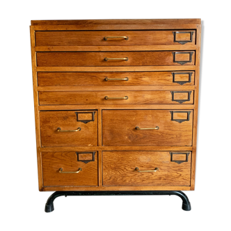 Meuble atelier d'imprimeur ou de maître d'école vintage des années 50