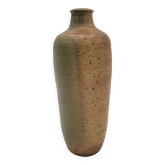 Vase artisanal vintage en grès pyrité
