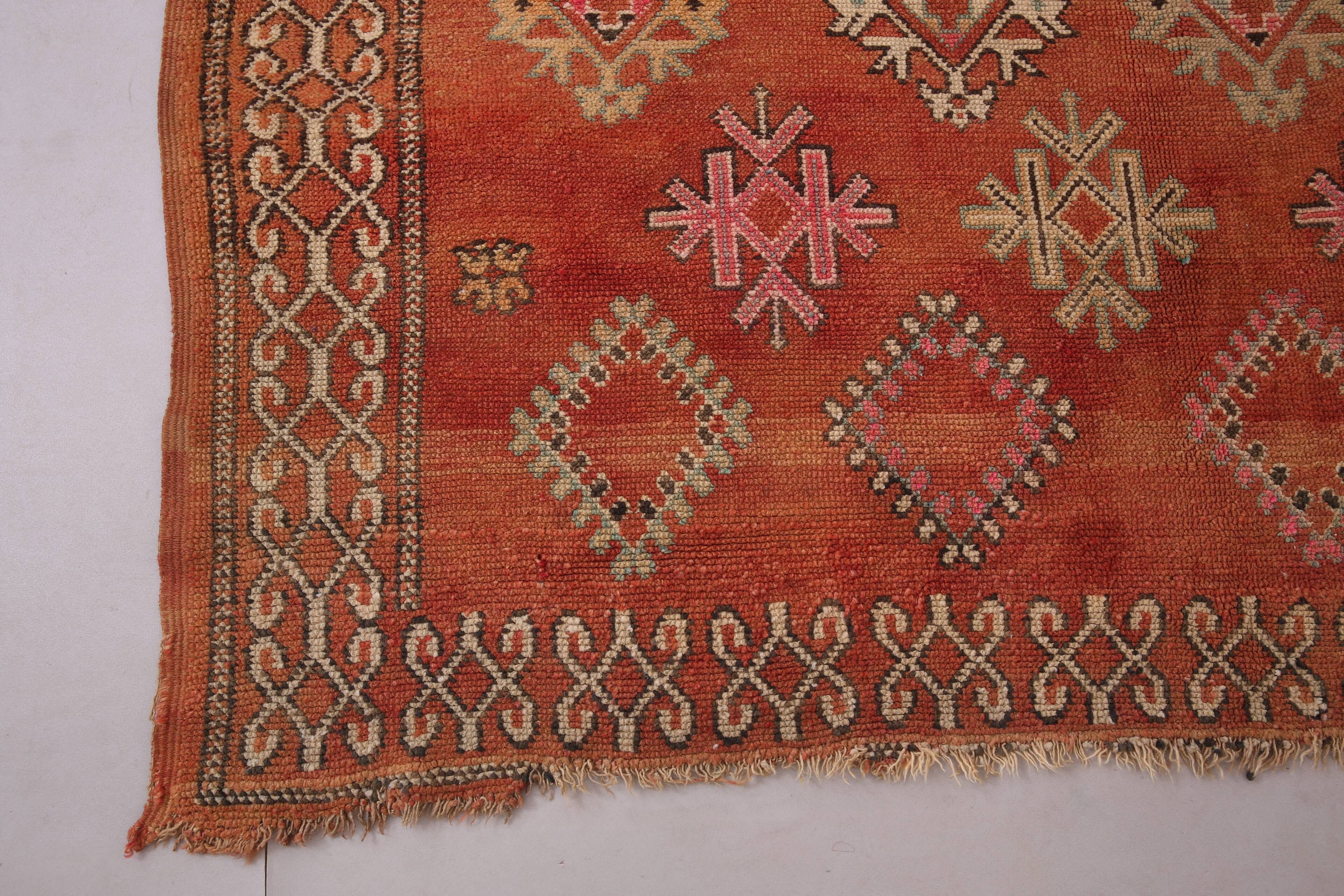 Vintage Moroccan Wool Rug 185 x 337 cm - Berber Handmade Rug - Bohemian Rug