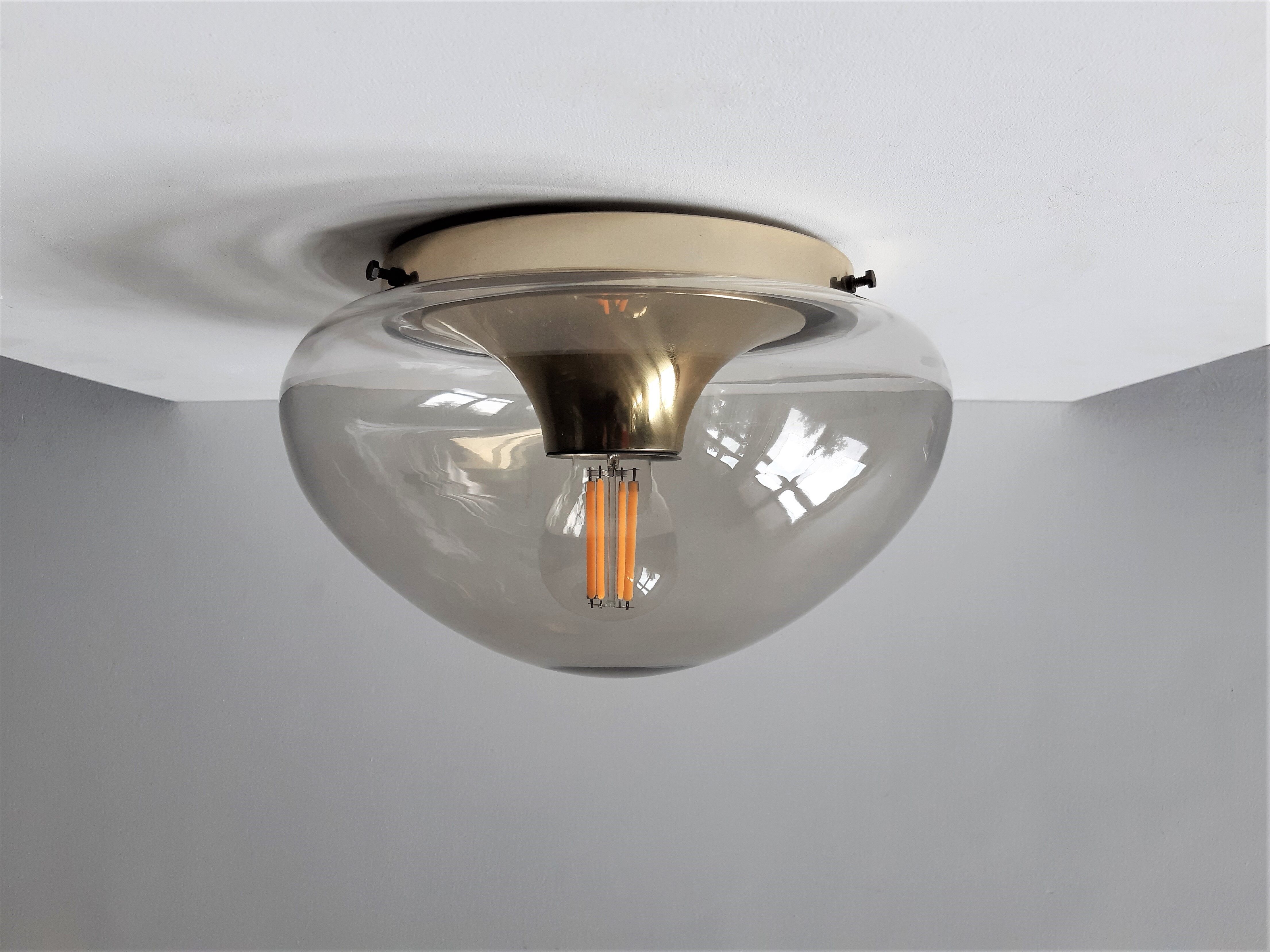 Glass ceiling lamp by Dijkstra Lamps, The Netherlands 1960's/1970's