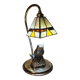 Lampe de chevet design chouette ,hibou bronze massif abat jour verre de sty