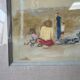 Pastel painting, family beach scene in Normandy signed Henri Reiter.