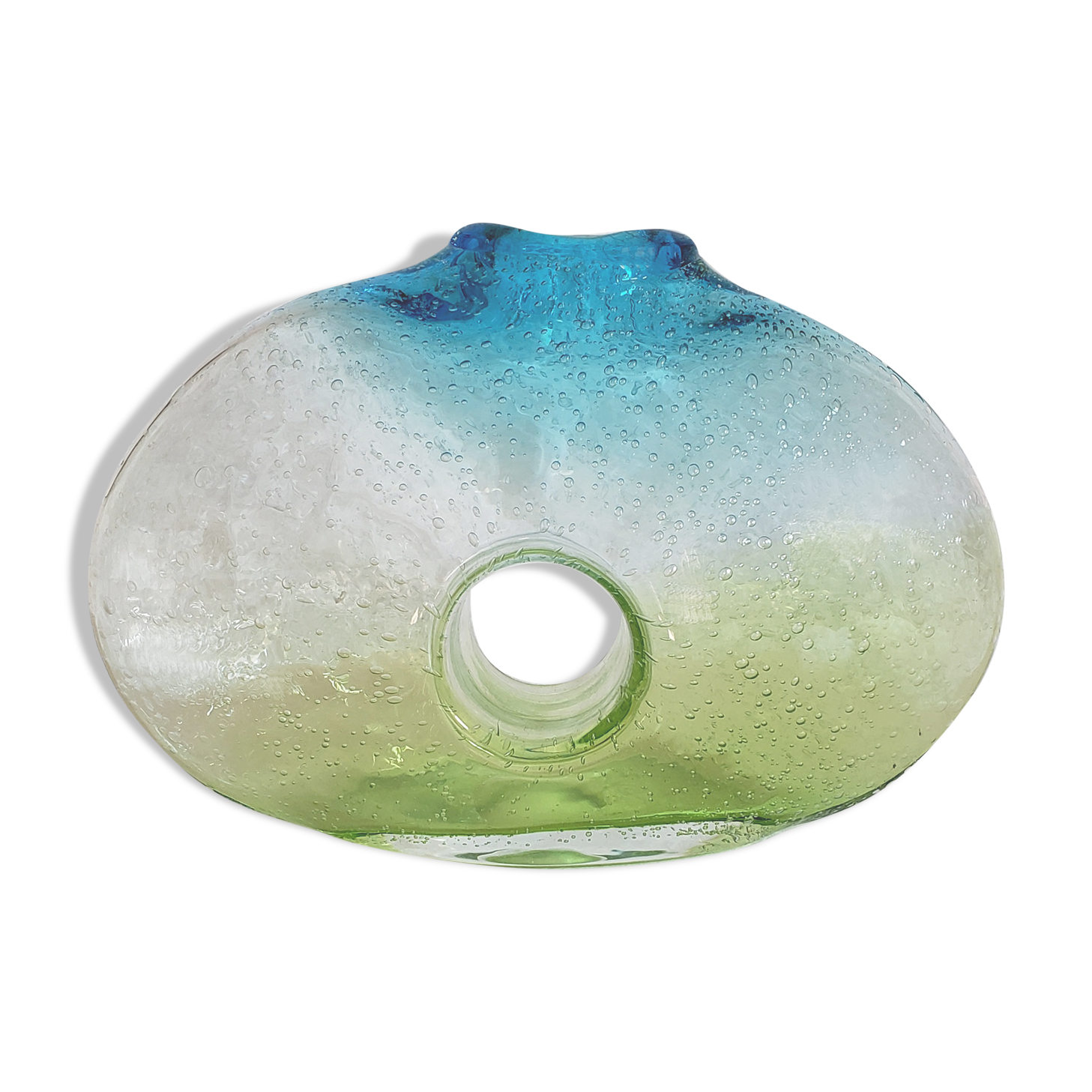 Green and blue Murano vase