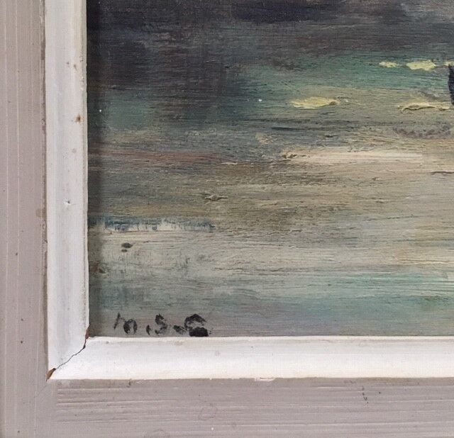 Oil painting Bridge on the river