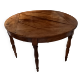 Antique half-moon walnut round table