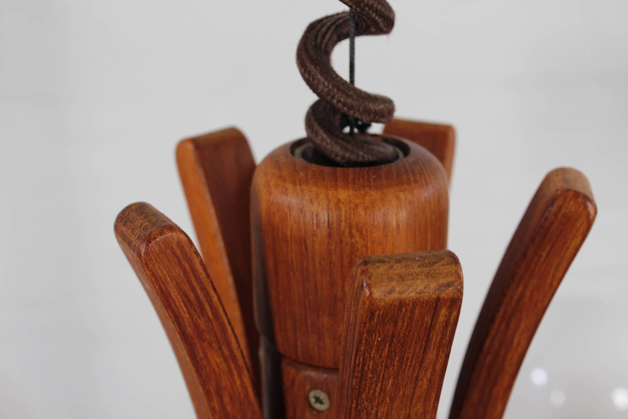 Vintage teak Candela pendant lamp Domus Danish design
