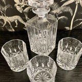 Whiskey decanter and 3 glasses