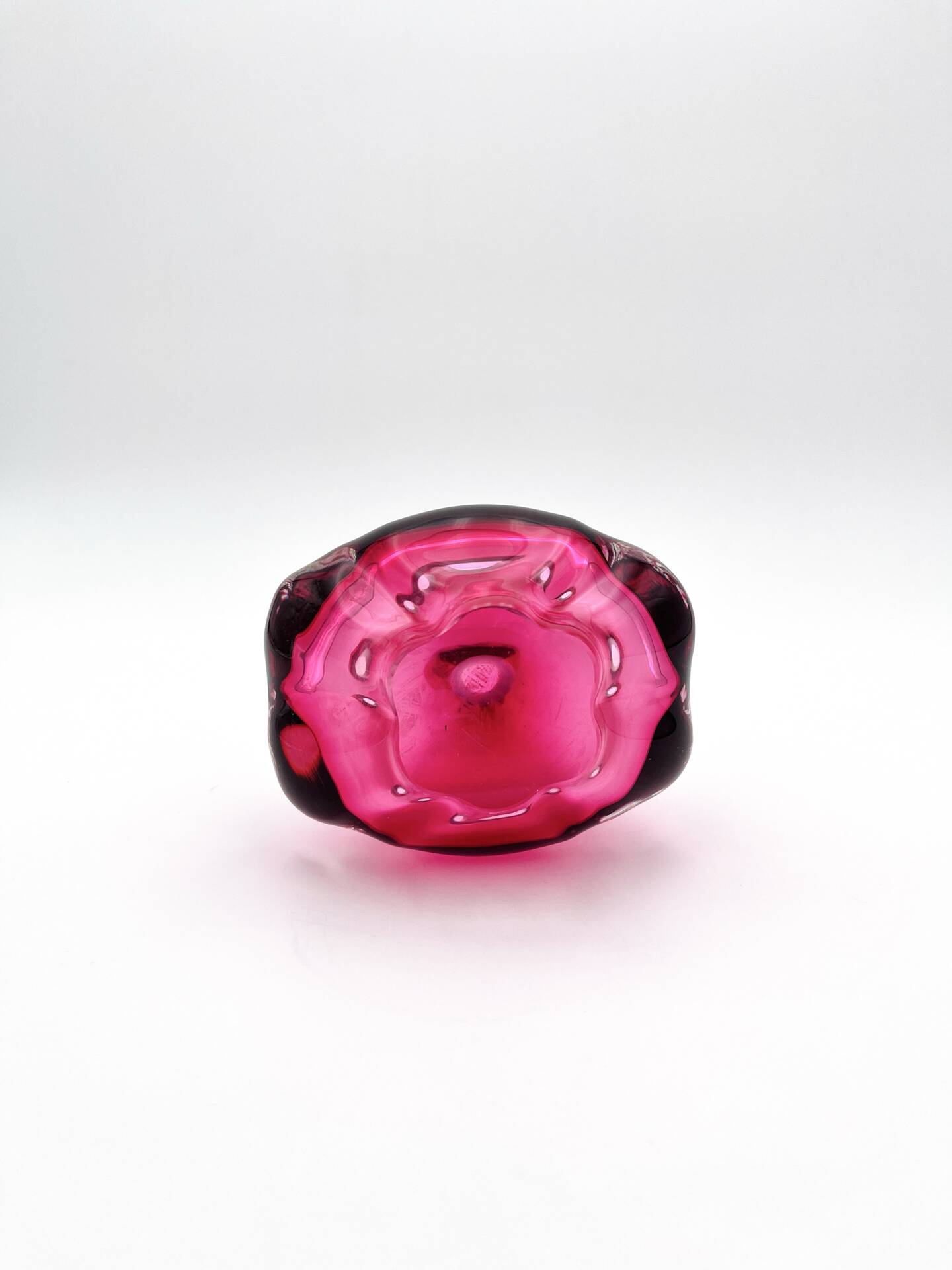 Set of 2 Organic Art Vases Josef Hospodka - Sommerso Fuchsia
