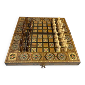 Jeu d’échec et de backgammon, coffret en marqueterie