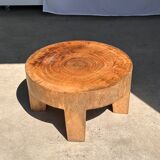 Quadripod coffee table in solid wood monoxyl natural color (dark)