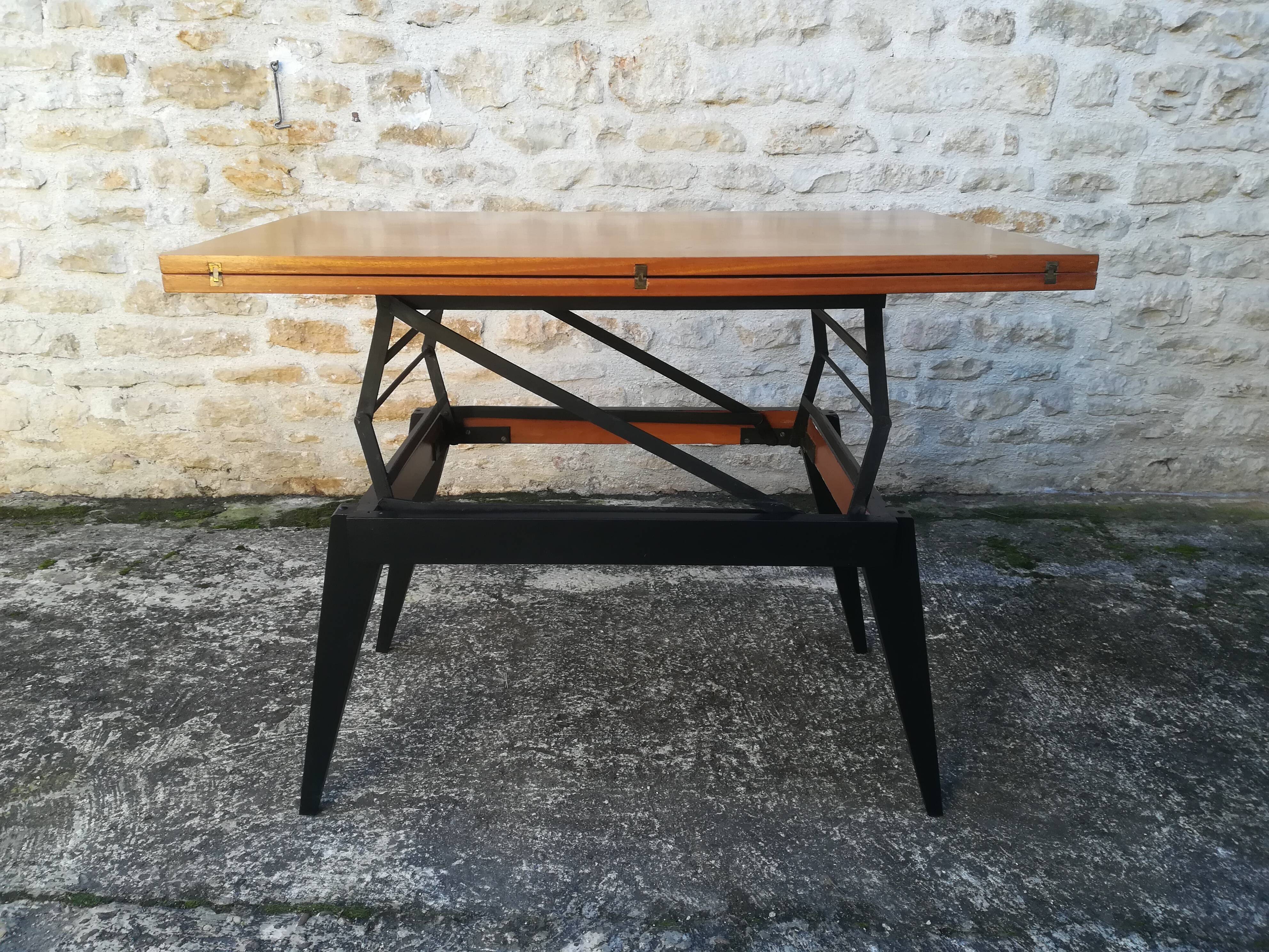 Modular teak coffee table Albert Ducrot