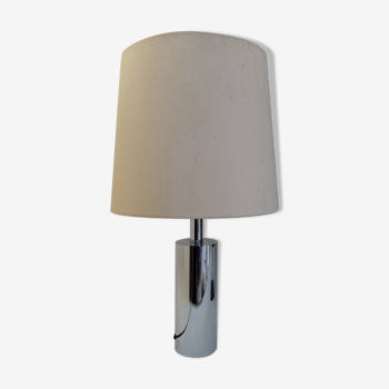 Lampe design 1970 fût cylindrique chromé