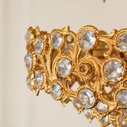 Brass and crystal chandelier plated with 24K gold PALWA, Germany, 1960s-70s.