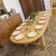 Extendable farmhouse table in solid oak