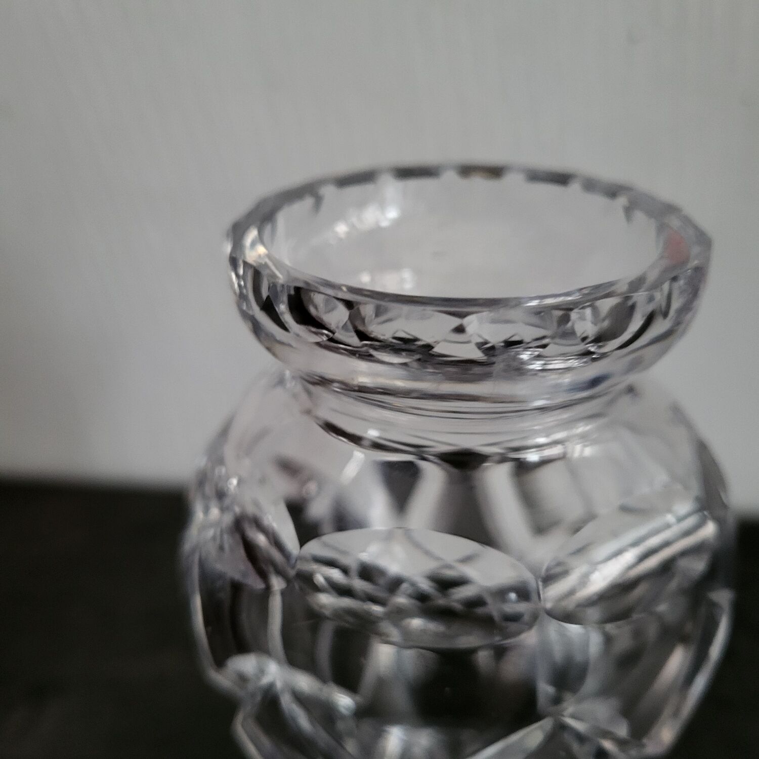 Vintage Bohemian crystal vase in excellent condition.