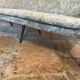 Vintage bench 1940-60's shape basket compass feet
