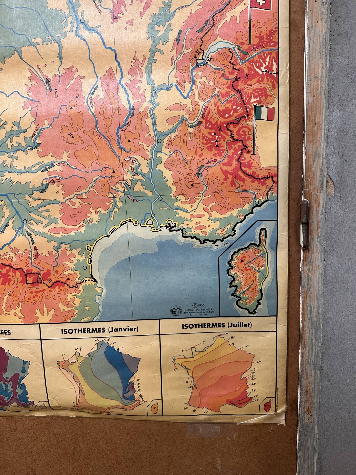 Grande carte d’école vintage