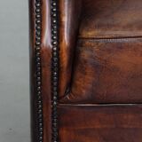 Club chair made of sheepskin leather