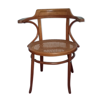 Fauteuil Baumann n°24 en bois courbé assise cannée