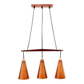 Pendentif en cuivre et teck scandinave du milieu du siècle par Hans-Agne Jakobsson, années 1950