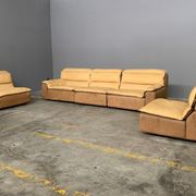 Bogo sofa in leather and suede, by Carlo Bartoli for Rossi di Albizzate