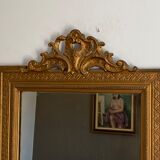 Fine 19th century golden mirror with decorated pediment 115x70