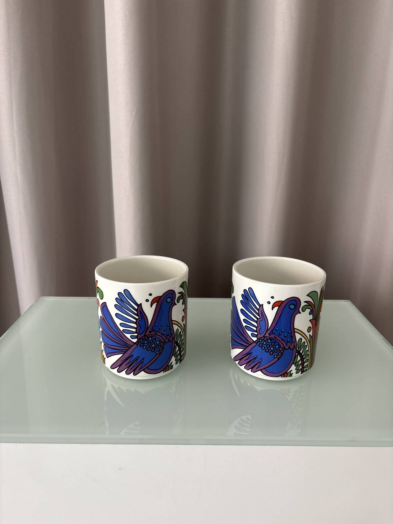 Pair of Villeroy & Boch Acapulco Mugs | 1970s Floral Design