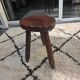 Vintage brutalist tripod stool popular in France 1950.