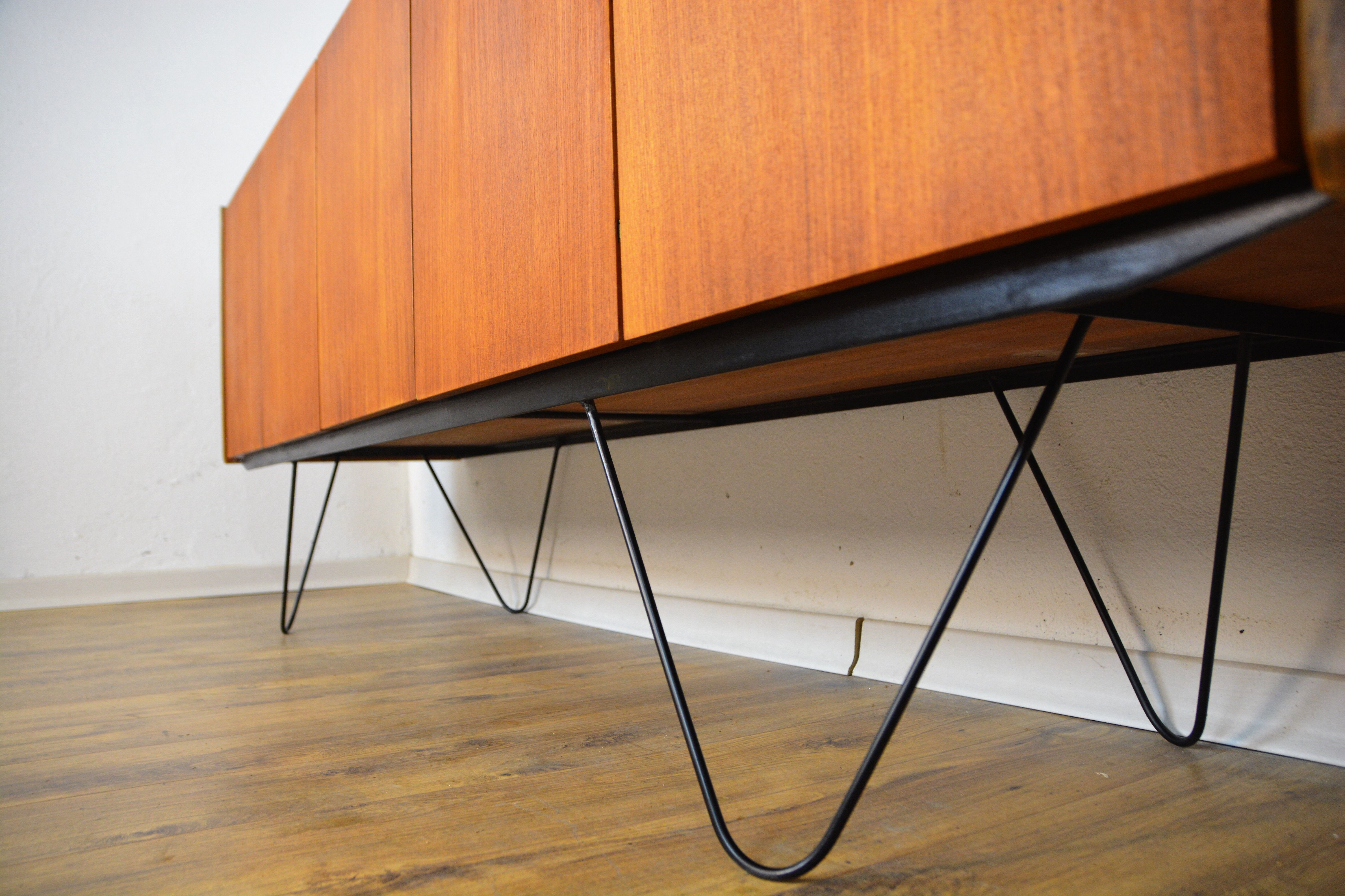 Scandinavian teak and metal sideboard