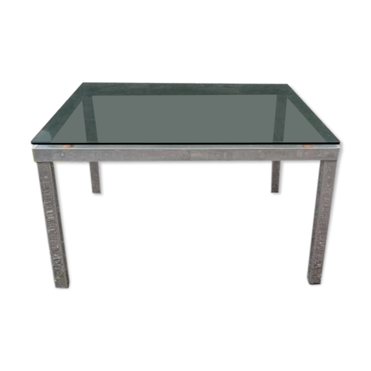 Coffee table glass and chrome metal