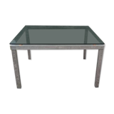 Coffee table glass and chrome metal