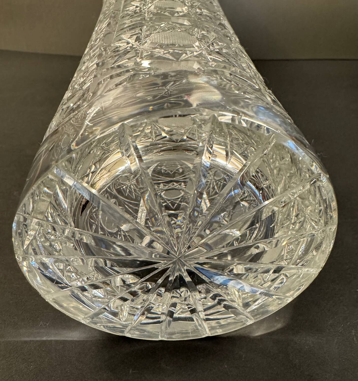 Large Bohemian crystal vase, 20th century